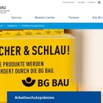 Arbeitsschutzprämien, Screenshot BG Bau