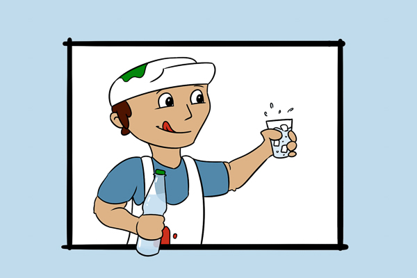 Maler-Sommer-Hitze-Trinken-Arbeitsschutz
