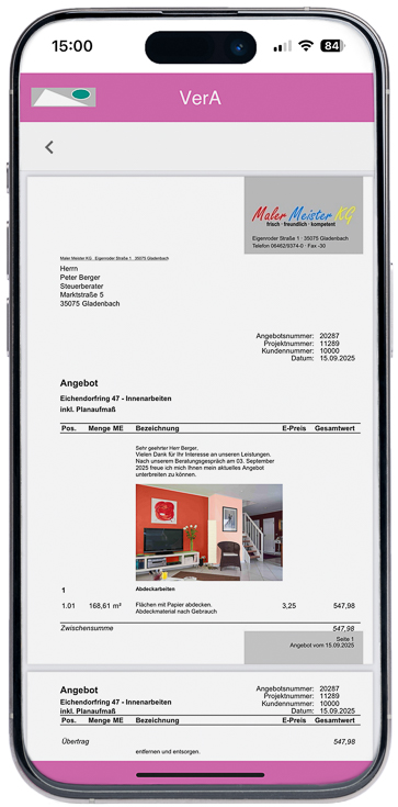 Chef-App VerA: das mobile Büro im Handwerk
